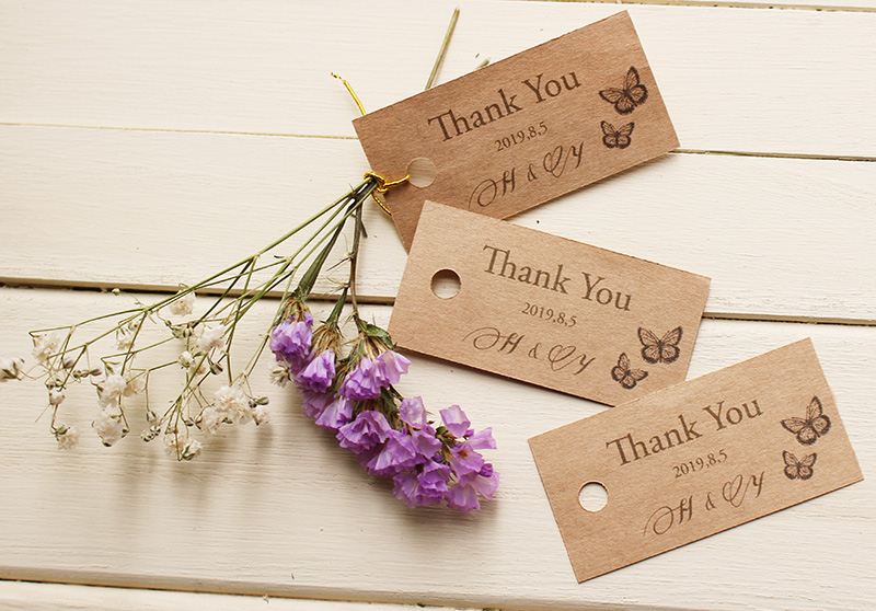 上品でエレガントなクラフト紙のタグが完成しました