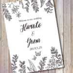 モダンなボタニカル柄がシンプルスタイリッシュなウェルカムボード