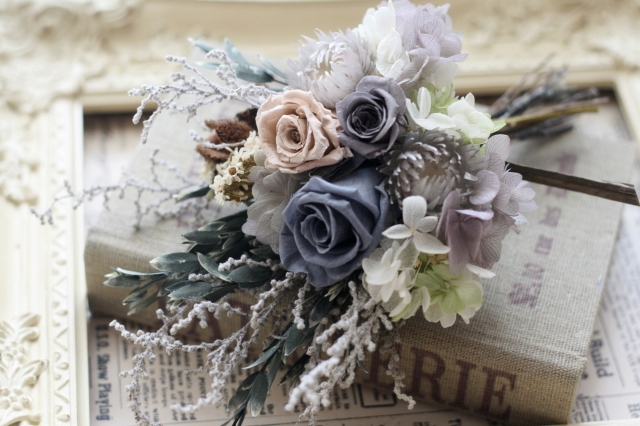 自作。初挑戦。バラのドライフラワー