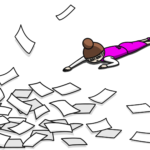 チラシの依頼。アナログ的な打ち合わせしています。